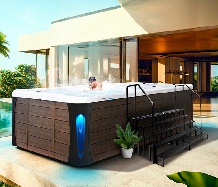 Calspas hot tub being used in a family setting - Live Oak